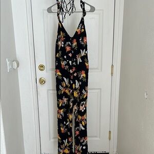 Floral Black Jumpsuit